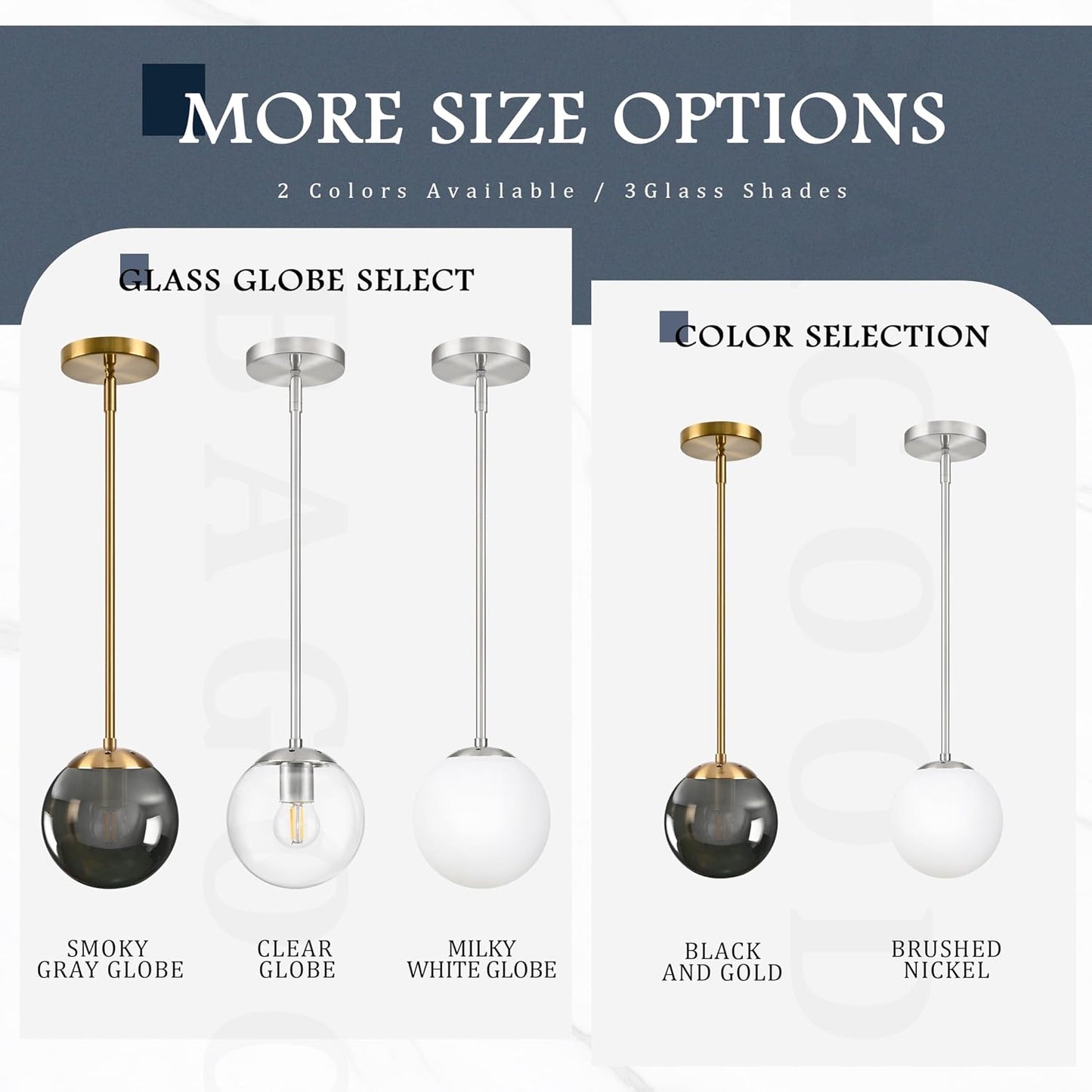 10 Inch Globe Pendant Light Nickel Globe Pendant Lights Kitchen Island Mid Century Light Fixture with Hight Clear Glass Contemporary Adjustable Hanging Lights for Dining Room (Bulb Included)