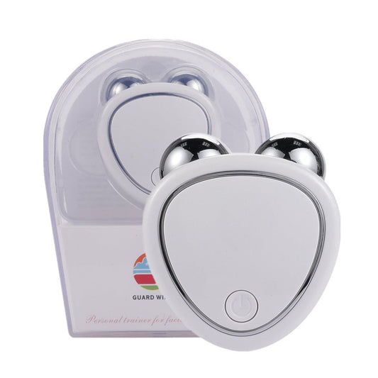 Portable Facial Micro-current Beauty Instrument For Lifting Thinning And Reducing Edema With Double Roller Massager null