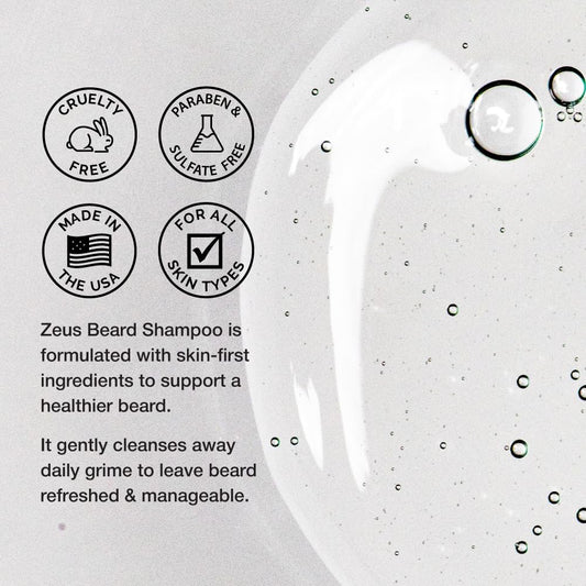 Beard Shampoo Wash for Men with Natural Oils (8 Fl Oz) Sandalwood | Cleansing & Moisturizing Beard Wash with Green Tea & Chamomile for Healthier, Softer, Flake Free Beard Growth (Made in USA)