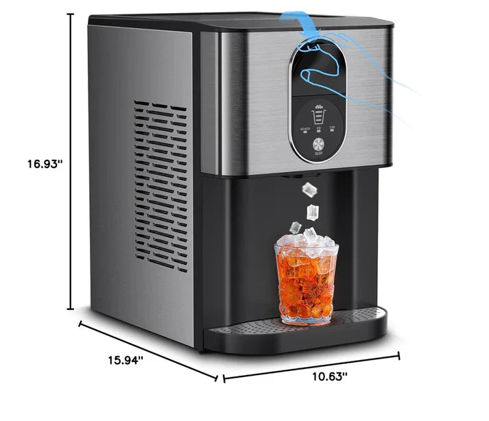 44lbs daily capacity countertop ice maker with silent and convenient dispenser operation