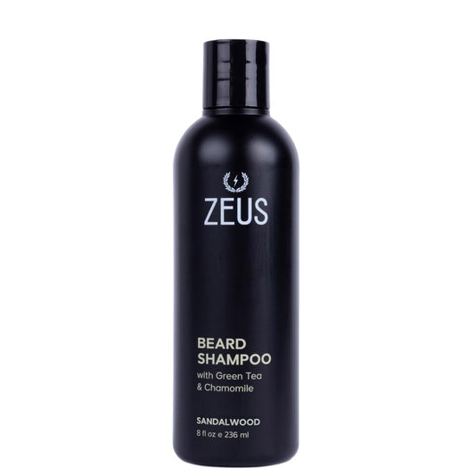 Beard Shampoo Wash for Men with Natural Oils (8 Fl Oz) Sandalwood | Cleansing & Moisturizing Beard Wash with Green Tea & Chamomile for Healthier, Softer, Flake Free Beard Growth (Made in USA)