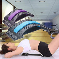Lumbar tractor waist traction therapy device with adjustable back support and magnetic massage points for pain relief