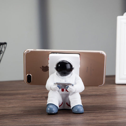 Front view of Space Spaceman Mobile Phone Desk Holder for small office decorations
