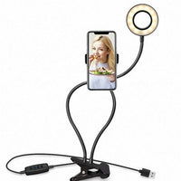 Universal LED ring light for vlogging and makeup with 8cm stand and USB powered design