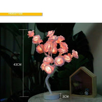 Rose Flower Lamp USB Battery Operated LED Table Lamp Bonsai Tree Night Lights Garland Bedroom Decoration Lights Home Decor null