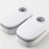 Smart pet feeder with timer and stainless steel bowl for cats and dogs