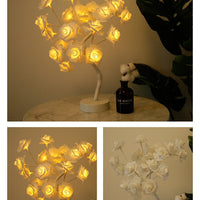 Rose Flower Lamp USB Battery Operated LED Table Lamp Bonsai Tree Night Lights Garland Bedroom Decoration Lights Home Decor null