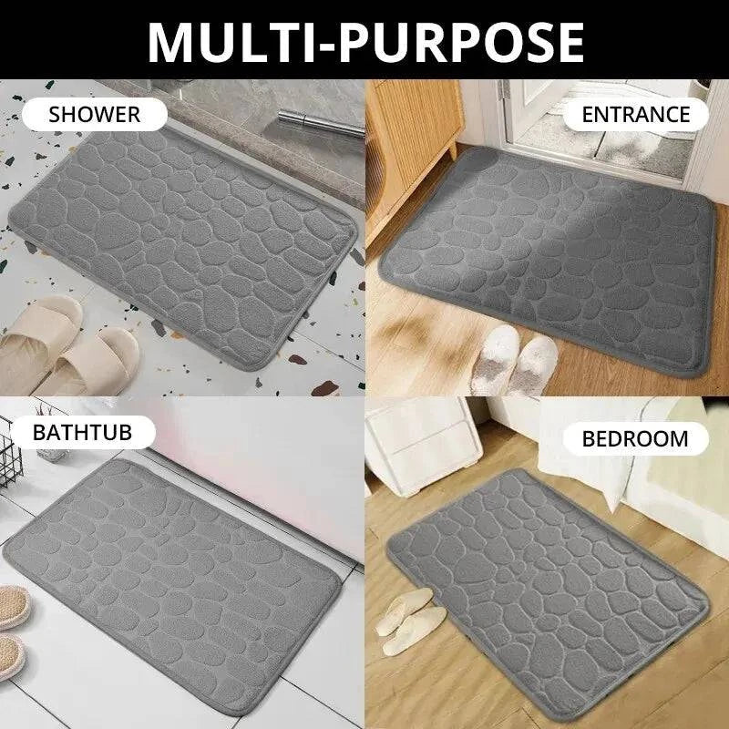 Embossed Microfiber Anti Slip Pebble Bath Mat LuminaHome Store