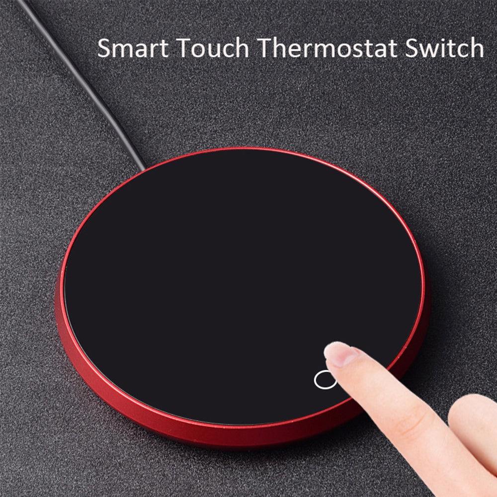 Electric coffee mug warmer with touch pad for heating coffee and tea