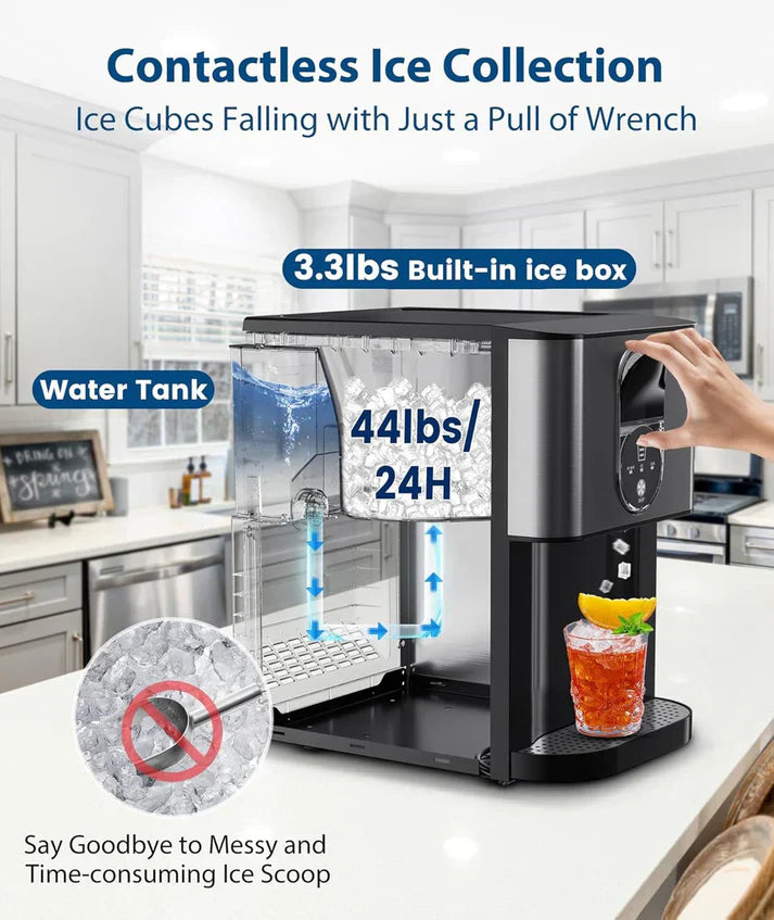 24H ice production countertop ice maker with silent and easy-to-use dispenser